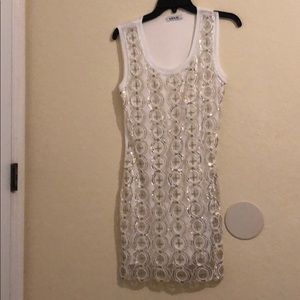 White and gold dress